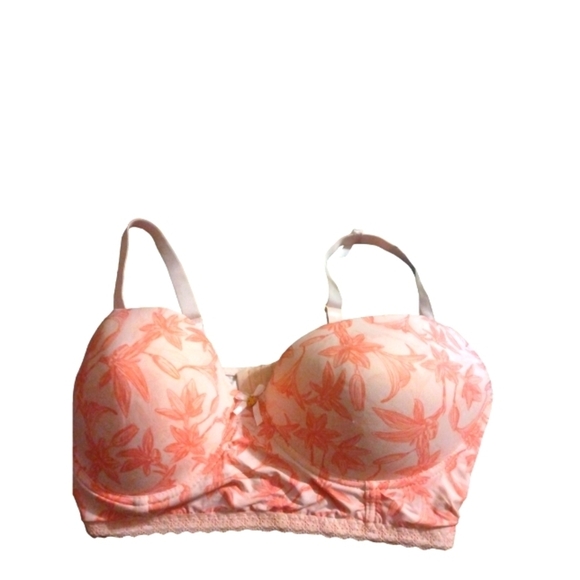 Push Up Bra Tropical Daisy Fuentes Adj. Straps Under Wire Support Romantic 42D - Picture 1 of 10